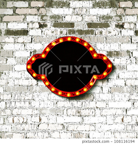 Blank picture frame, frame on brick wall background Blank picture frame, frame on brick wall background 108116194