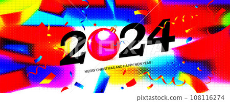 2024 Happy New Year logo trend design 2024 Happy New Year logo trend design 108116274