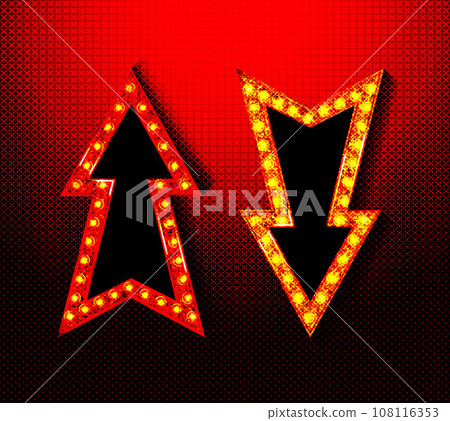 A set of golden pointer arrows 108116353