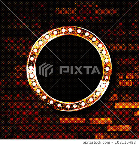 Light bulbs vintage neon glow round frame Light bulbs vintage neon glow round frame 108116488