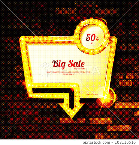 Retro light sign. Vintage style banner. 108116516