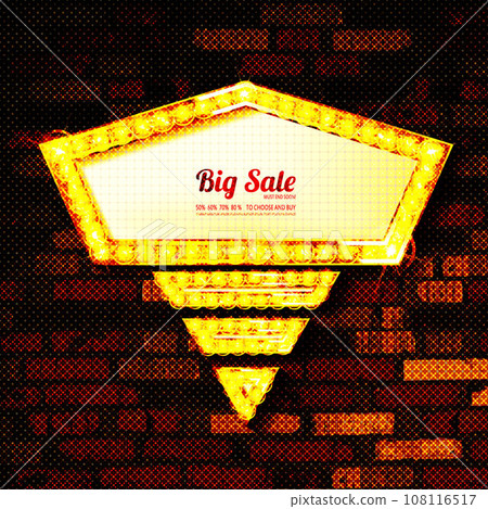 Retro light sign. Vintage style banner. 108116517