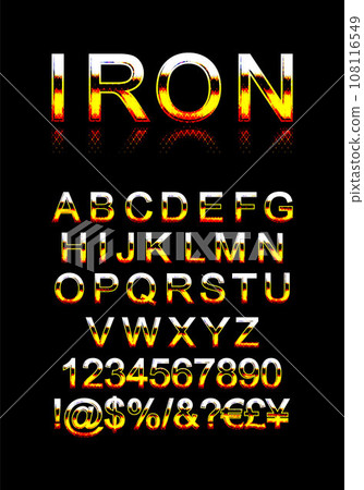 Alphabet 80 s retro font. 108116549