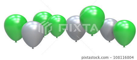 set of realistic 3d helium balloons set of realistic 3d helium balloons 108116804