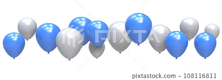 set of realistic 3d helium balloons 108116811