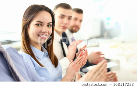 Portrait of attractive woman looking at camera with great joy and calmness. Portrait of attractive woman looking at camera with great joy and calmness. 108117238