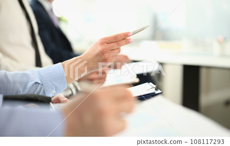 Attractive female with great manicure 108117293