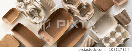 Packaging concept - selection of paper craft packaging on white 108117534
