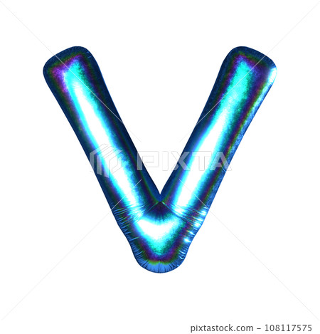 彩虹色氣球的字母 V。 108117575