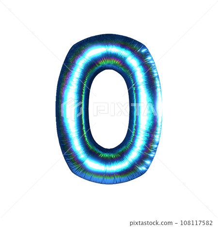 彩虹色氣球字母。 0號。 108117582