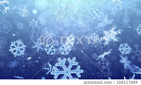 snowflake snow winter crystal ice particles blizzard glitter particles 3D illustration background back snowflake snow winter crystal ice particles blizzard glitter particles 3D illustration background back 108117894