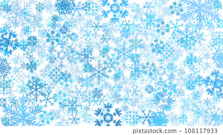 雪花雪冬天水晶冰顆粒暴風雪閃光顆粒3D插畫背景背面 108117933