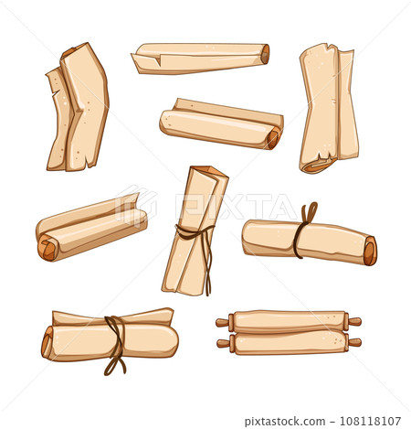 scroll papyrus set cartoon vector illustration 108118107