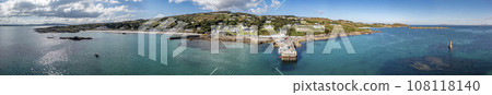 Aerial view of the pier at Leabgarrow on Arranmore Island in County Donegal, Republic of Ireland 108118140