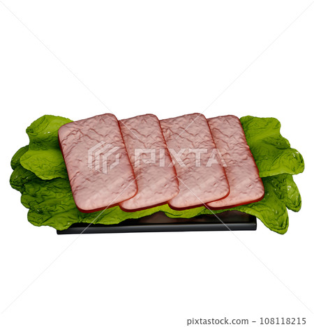 Shabu-shabu 3d illustration , Ham 108118215