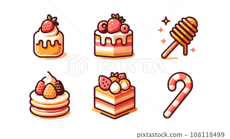 蛋糕和蜂蜜圖標集（一代AI） 108118499