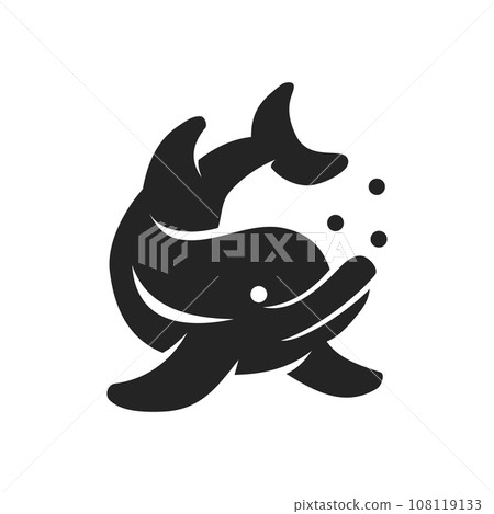 dolphin logo template Isolated. Brand Identity. Icon Abstract Vector graphic 108119133