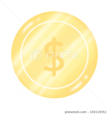 Cartoon golden dollar sign, finance icon illustration 108119452