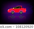 Red sport car automobile motor show icon element abstract background vector illustration 108120920