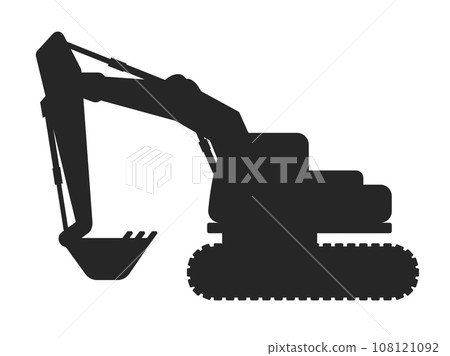 Illustration of excavator silhouette 108121092