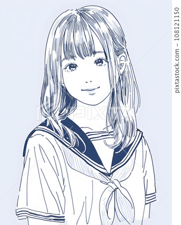 高中女生素描(AI 生成圖像) 高中女生素描(AI 生成圖像) 108121150