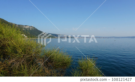 Rocky coast of the Gulf of Trieste near Miramare Castle 108121427