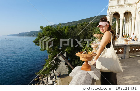 Miramare Castle Garden on a sunny day at Trieste, Italy 108121431
