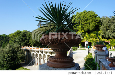 Miramare Castle Garden on a sunny day at Trieste, Italy 108121471