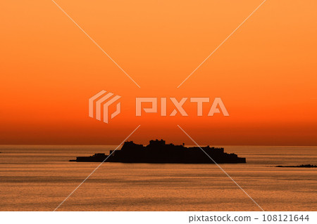 Evening view of warship island 108121644