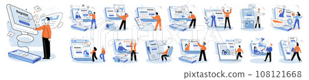 Registration online. Vector illustration. Information provided during online registration is used to create user accounts The registration online metaphor compares process to creating digital identity 108121668