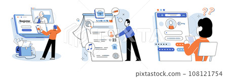 Account login. Vector illustration. The account login interface should prioritize user-friendly design principles Developing secure login system requires expertise in technology and security Account login. Vector illustration. The account login interface should prioritize user-friendly design principles Developing secure login system requires expertise in technology and security 108121754