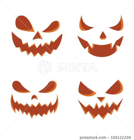 Scary halloween pumpkin faces set Scary halloween pumpkin faces set 108122209