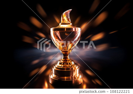 Gold winner cup, shining golden champion cup, trophy for the winner, award, victory, first place of competition, winning and success concept. Copy space. Gold winner cup, shining golden champion cup, trophy for the winner, award, victory, first place of competition, winning and success concept. Copy space. 108122221