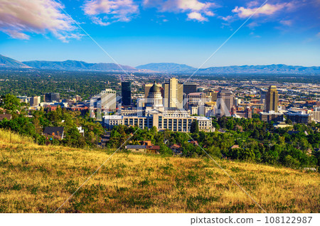 Salt Lake City skyline with Utah State Capitol Salt Lake City skyline with Utah State Capitol 108122987