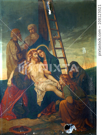 13th Stations of the Cross, Jesus' body is removed from the cross 108123021