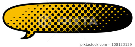 Speech bubble illustration 14 [Black halftone (yellow)] 108123139
