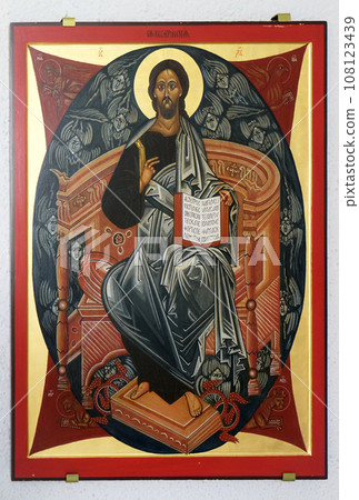 Christ Almighty, altarpiece in the Saint Lawrence church in Kleinostheim, Germany Christ Almighty, altarpiece in the Saint Lawrence church in Kleinostheim, Germany 108123439