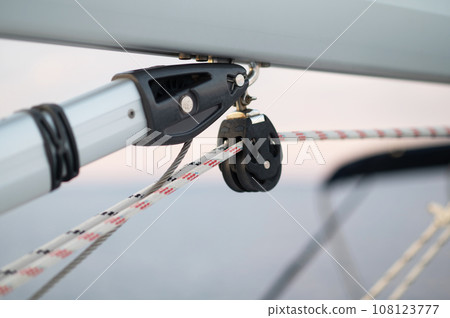 Close up picture of a yacht part 108123777