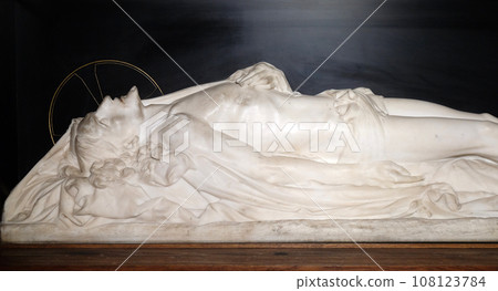Christ in His tomb, statue in the St Francis Xavier's Church in Paris, France 108123784