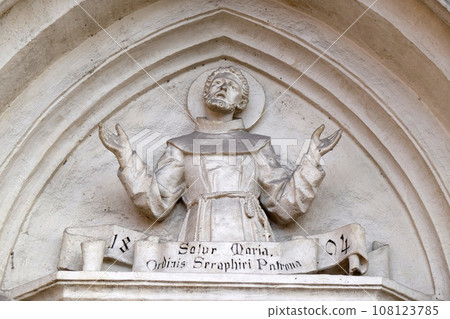 Saint Francis, portal of Franciscan Church in Graz, Styria, Austria 108123785