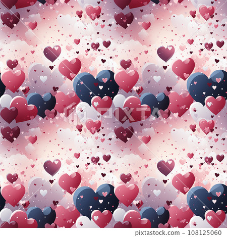 romantic background with hearts in soft colors seamless pattern 108125060