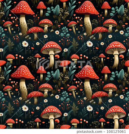 cartoon fly agaric background naive art seamless pattern cartoon fly agaric background naive art seamless pattern 108125061