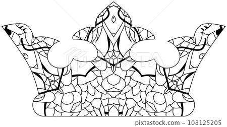 Zentangle stylized crown for coloring. Hand Drawn lace vector illustration Zentangle stylized crown for coloring. Hand Drawn lace vector illustration 108125205