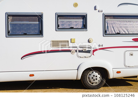 Details of camper, window with cover blind Details of camper, window with cover blind 108125246