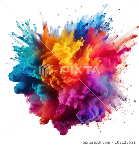 holi paint color powder festival explosion burst isolated 108125551