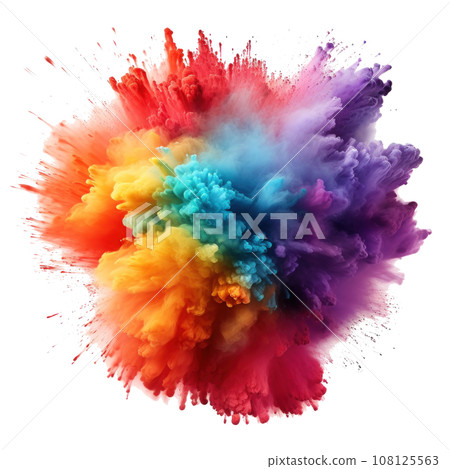 holi paint color powder festival explosion burst isolated 108125563
