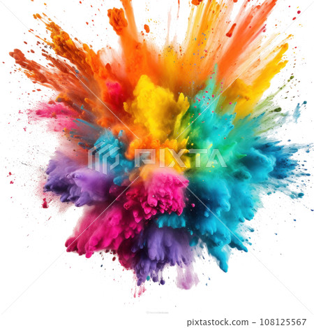 holi paint color powder festival explosion burst isolated 108125567