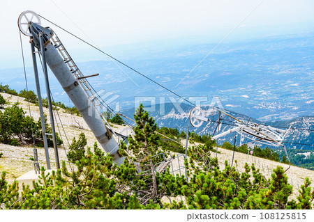 Ski lift in mountains, Mont Ventoux in France Ski lift in mountains, Mont Ventoux in France 108125815