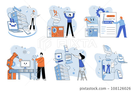 System administrator. Vector illustration. Directors ensure effective governance and regulation within organization Supportive executives provide assistance and support to their teams to achieve 108126026