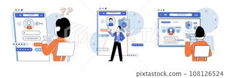 Authentication. Vector illustration. Authorization determines level access granted to user The authentication concept emphasizes importance verifying user identity A robust security system Authentication. Vector illustration. Authorization determines level access granted to user The authentication concept emphasizes importance verifying user identity A robust security system 108126524